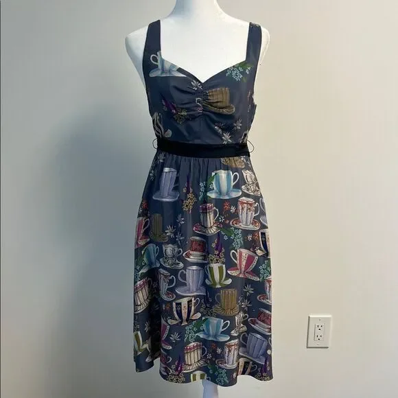 Floreat Anthropologie Teacup Print Dress Size 2 - Picture 1 of 6